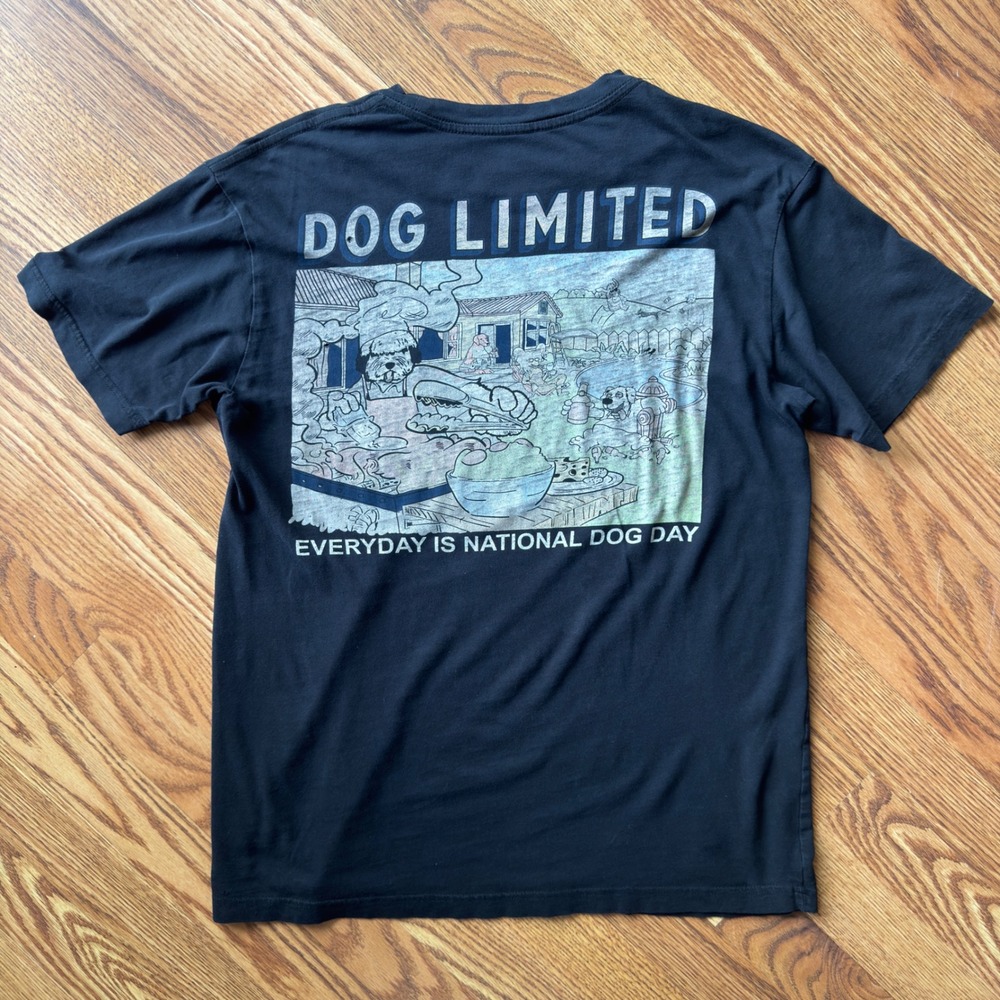 Dog Limited Vintage Style Graphic Tee Men's M Black Dog Lover Back Print Shirt
